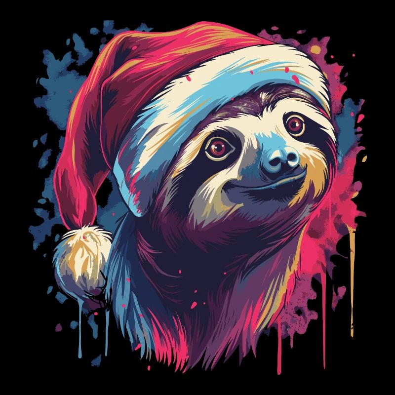 Sloth celebrates Christmas