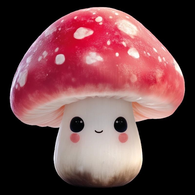 Champignon Kawaii avec visage