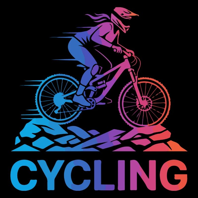Cycliste en pente sur un sentier accidenté
