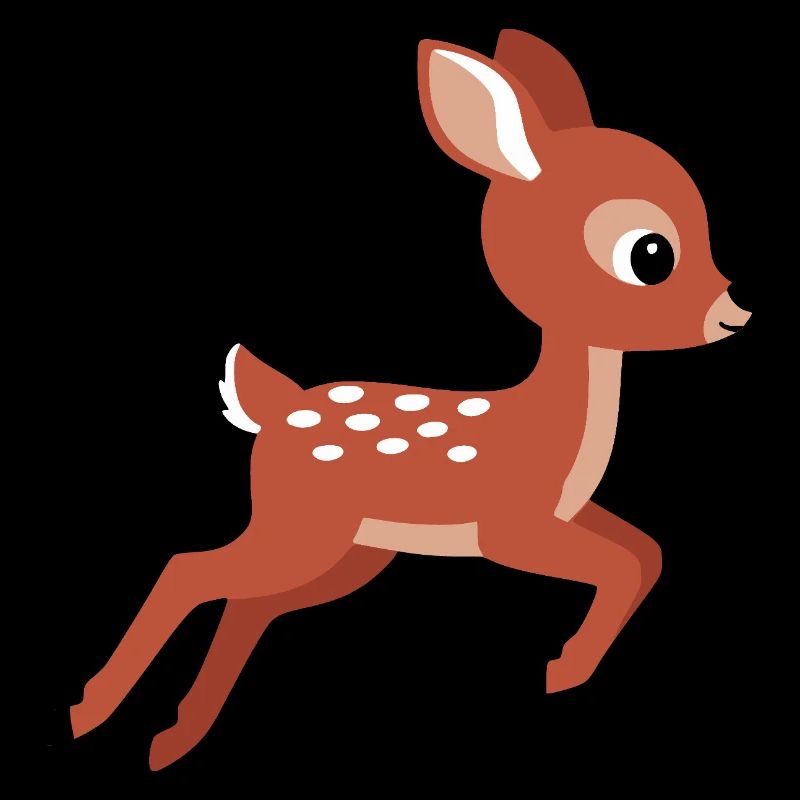 Süßes springendes Rehkitz minimalistischen Stil