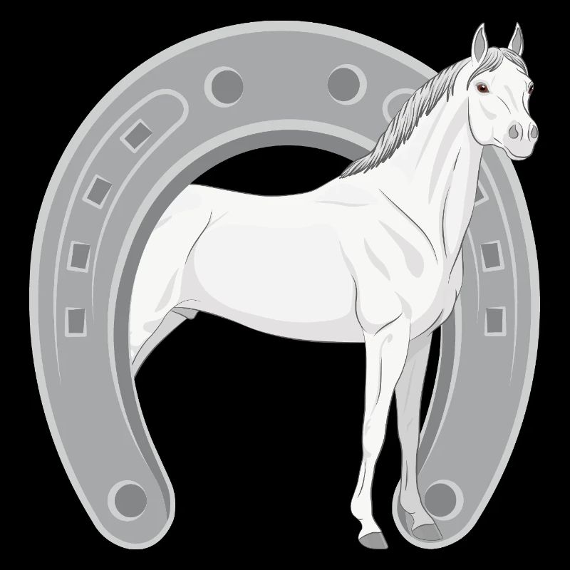 Un cheval Abbayan dans un fer à cheval retourné