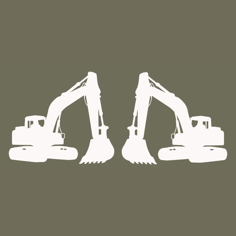 Doppel Bagger Silhouette