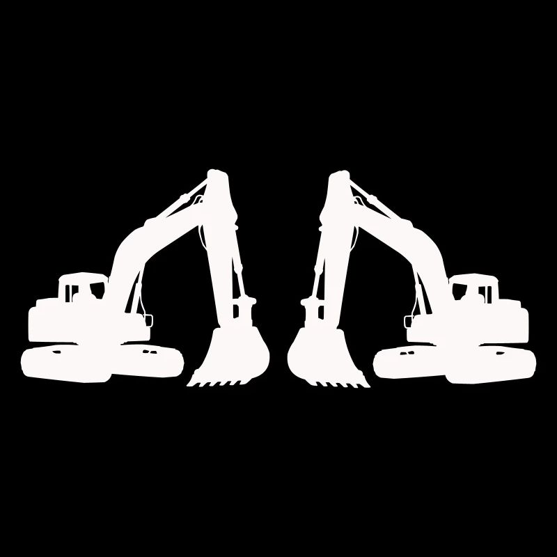 Doppel Bagger Silhouette