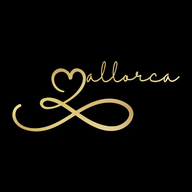Mallorca unendlich - gold - Herzschrift Design
