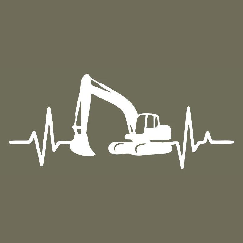 Construction Excavator Silhouette Design