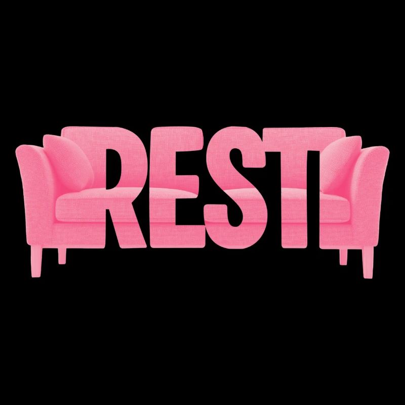Canapé de typographie de repos rose design