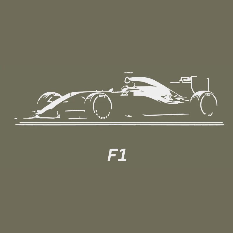 F1 Race Car Silhouette on Black