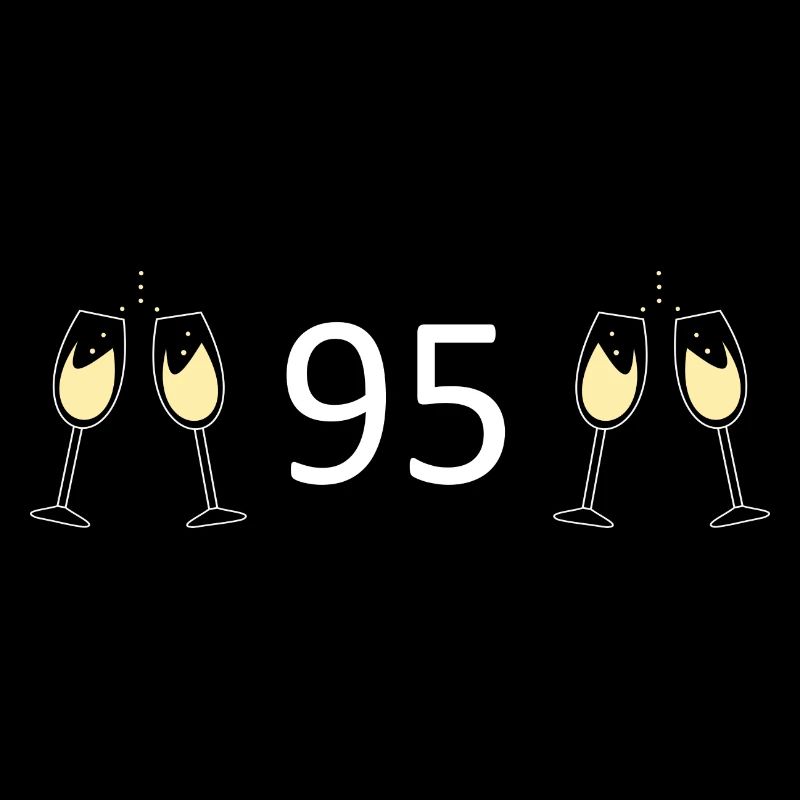 95th Birthday 95 Years Anniversary 95 Number 95 white