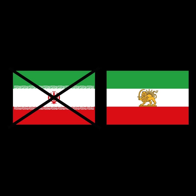 Design graphique du drapeau iranien traversé