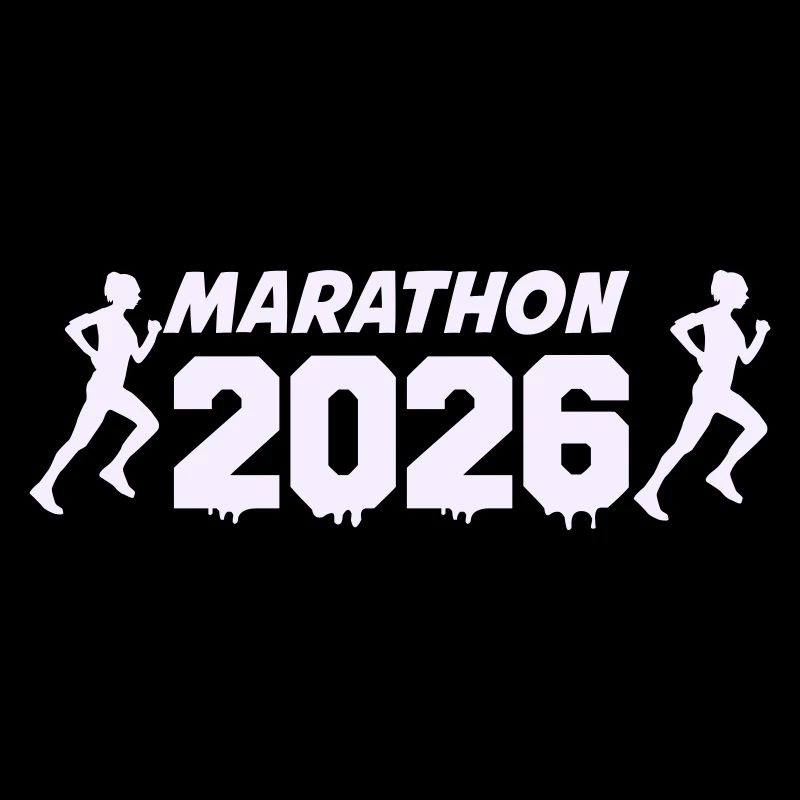 Marathon 2026 Läufer–Silhouetten Design