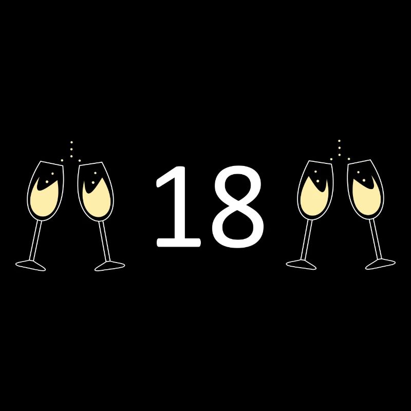 18e anniversaire 18 ans 18 Numéro 18 Blanc