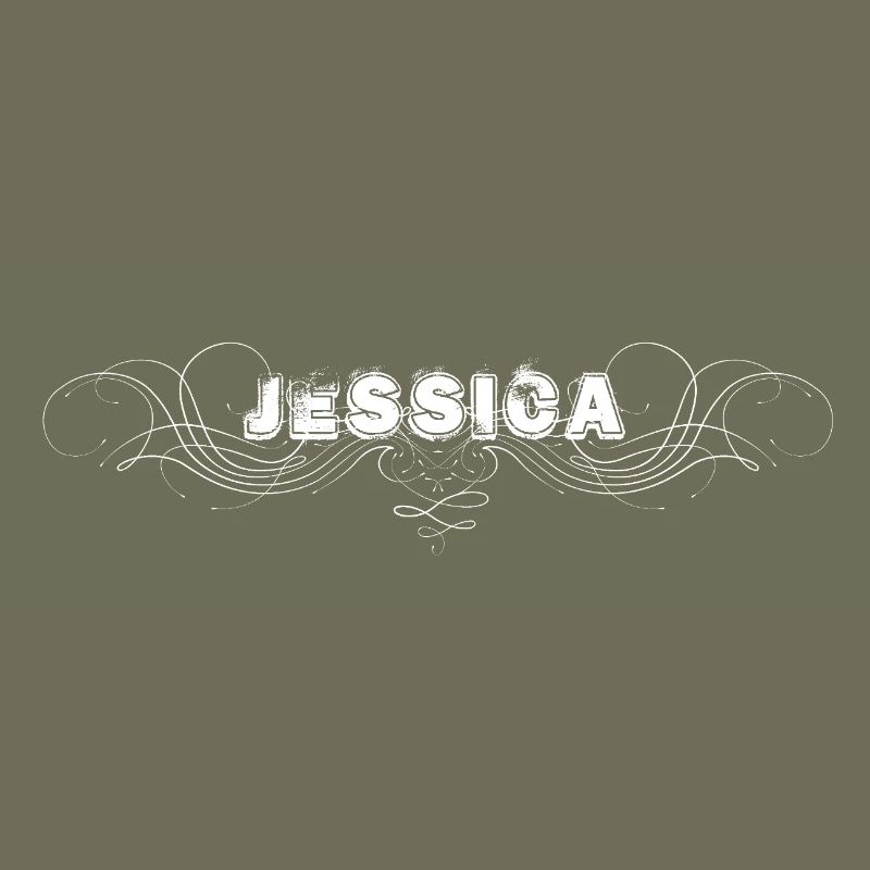 Lettrage JESSICA avec lignes décoratives