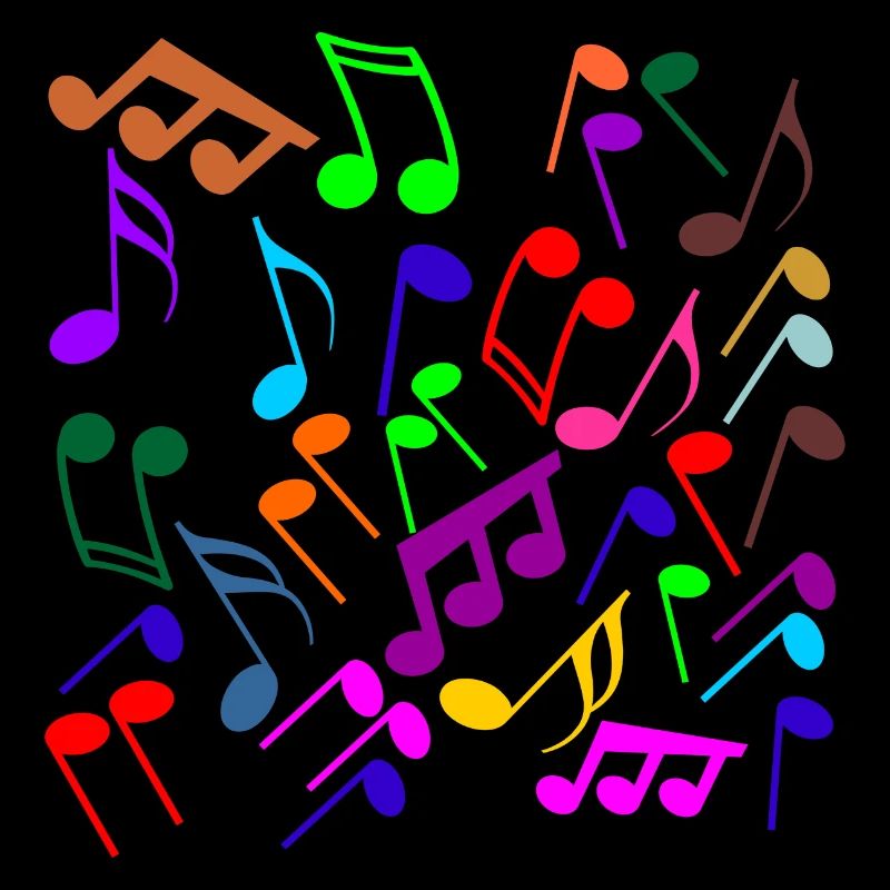 Notes de musique en version entrecroisée de couleurs
