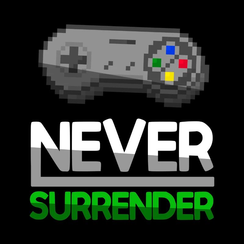 NEVER SURRENDER (Grün) + SNES Controller - Gaming