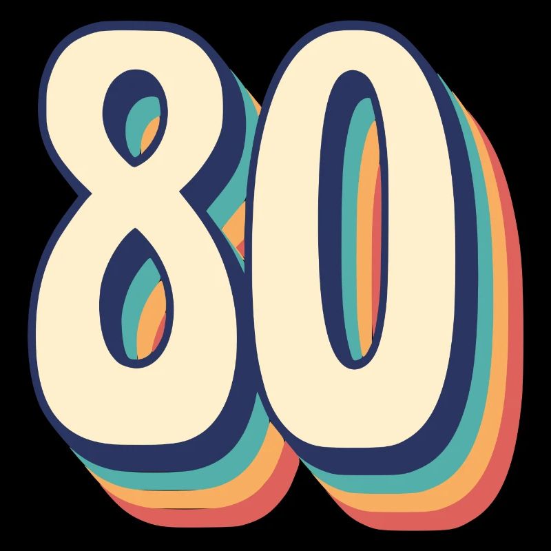 T-Shirt rétro Vintage numéro 80 Eighty