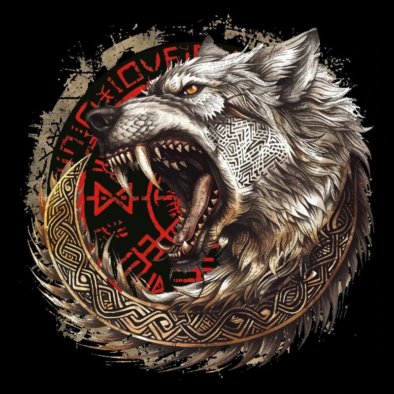 Viking Wolf Wolves Geri & Freki Valhalla d’Odin