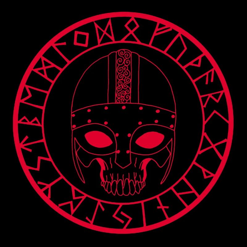 Wikinger Schädel (Rot)