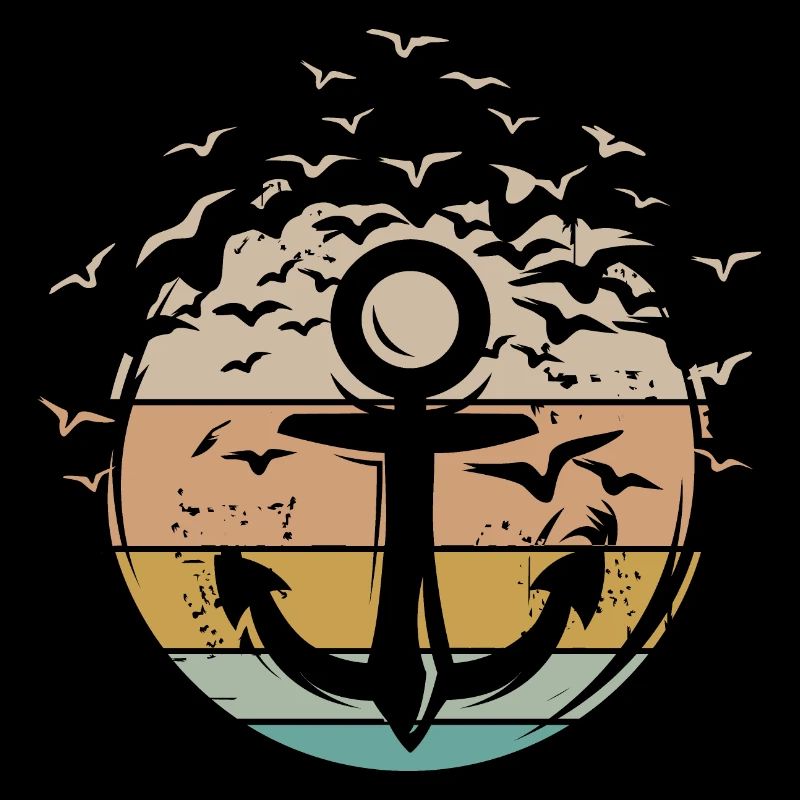 Ancre rétro capitaine bateau bateau icône vintage