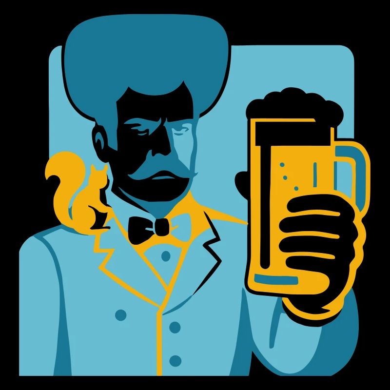 Retro Held mit Bierglas Motiv