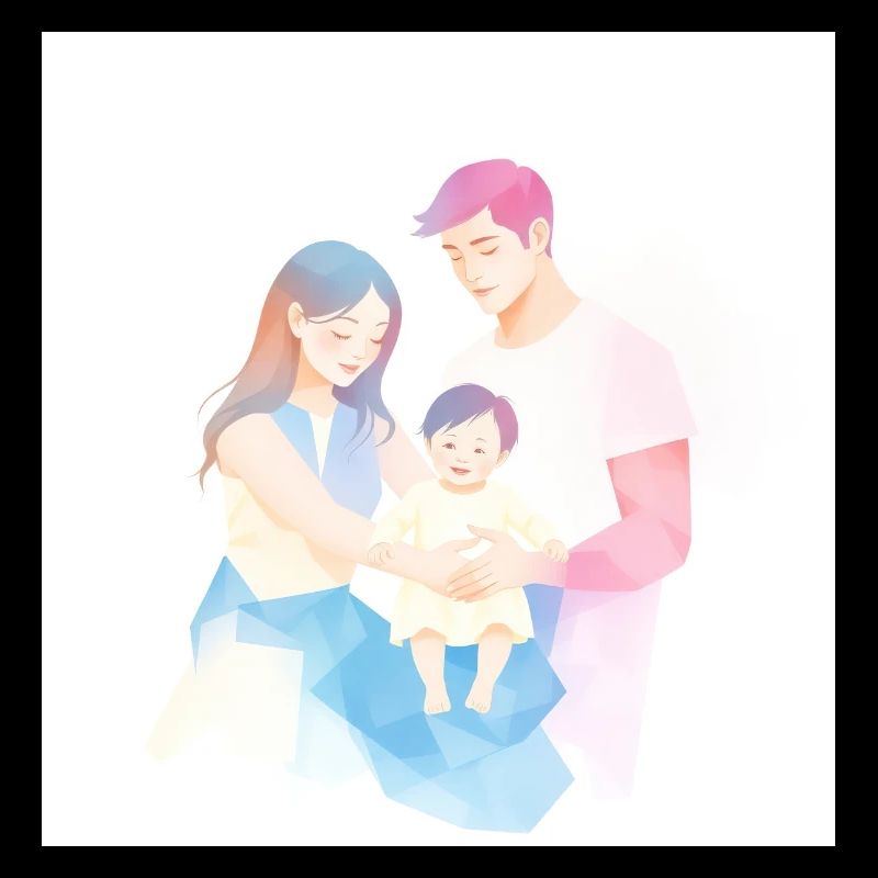 Illustration de famille mignonne et moderne