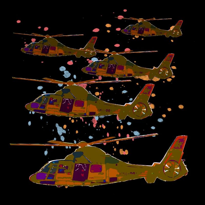 Helicopter in flight