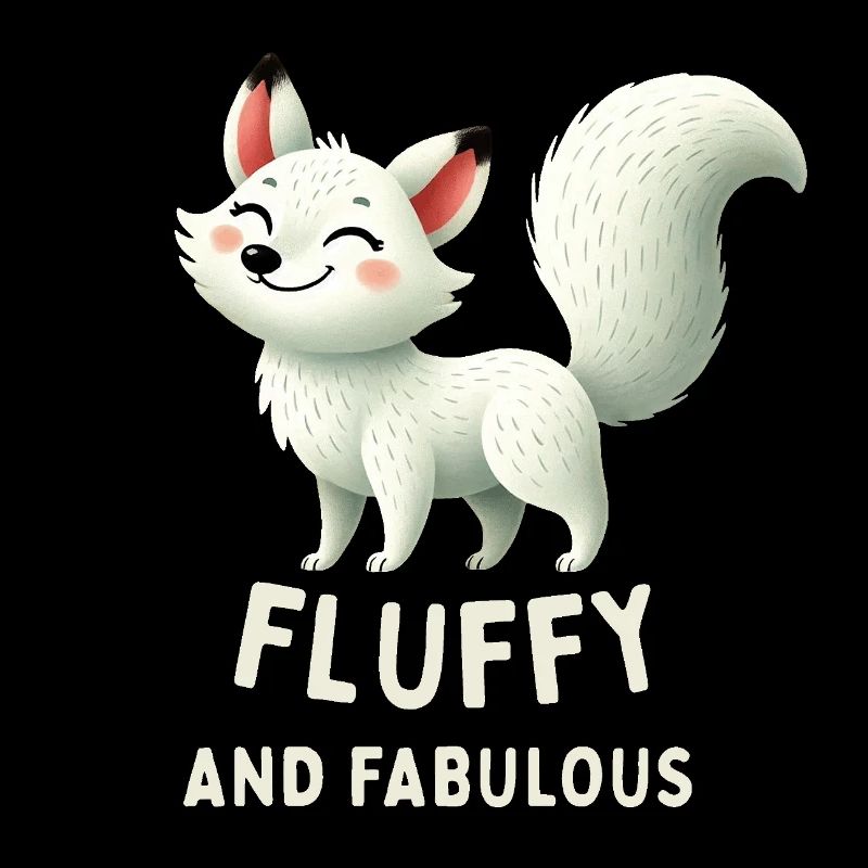 Flauschiger Weißer Fuchs