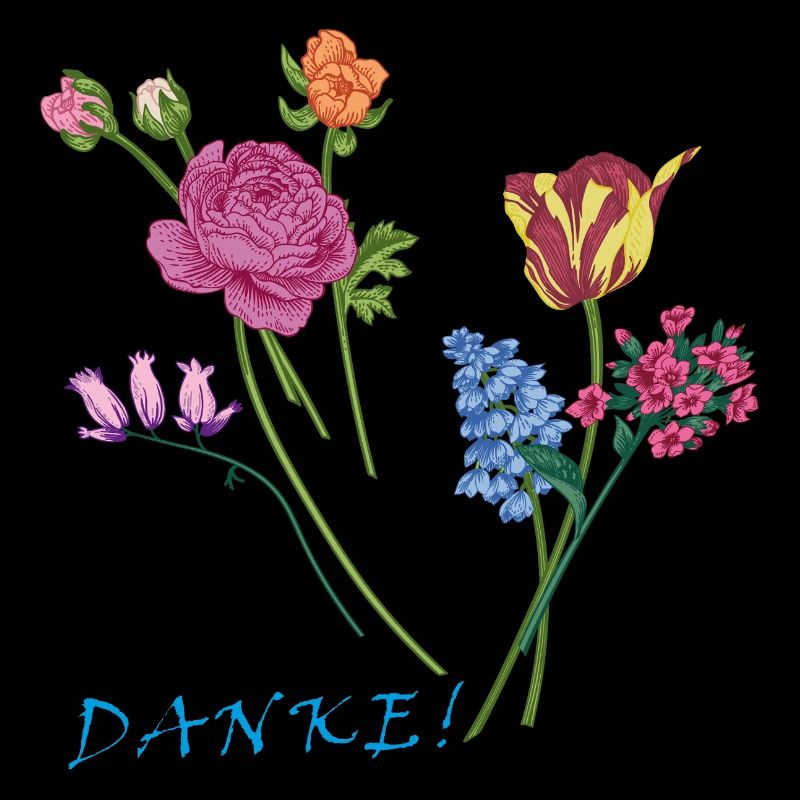 Danke mit einem Blumenstrauß 