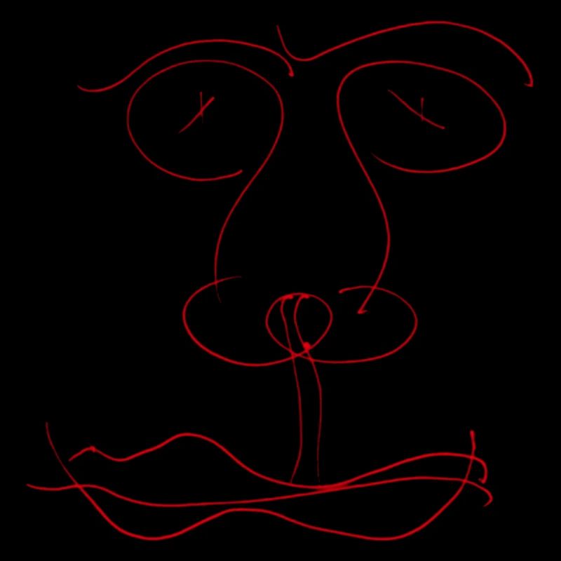 Ligne de face rouge abstraite