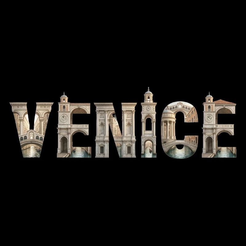 Typographie de Venise avec architecture historique