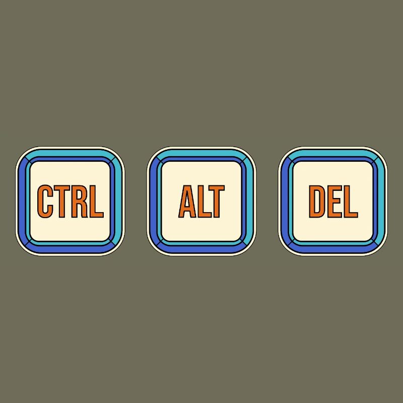 Retro Keyboard Keys CTRL ALT DEL