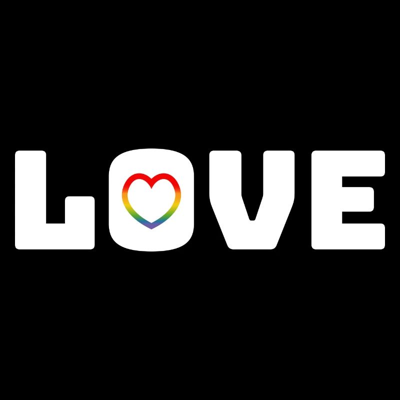 Love Heart Rainbow white