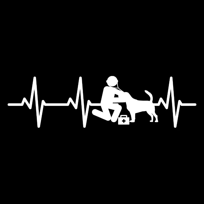 Veterinär Strichmännchen Herzlinie