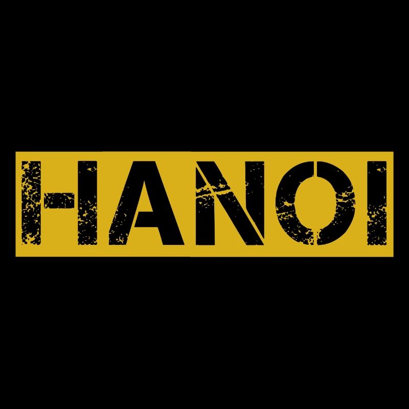 Hanoï Vintage Texte Jaune