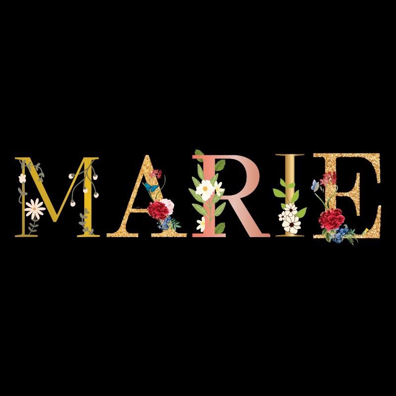 Le prénom de MARIE est décoré de fleurs