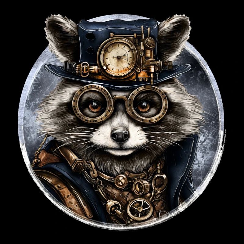 Raton laveur steampunk