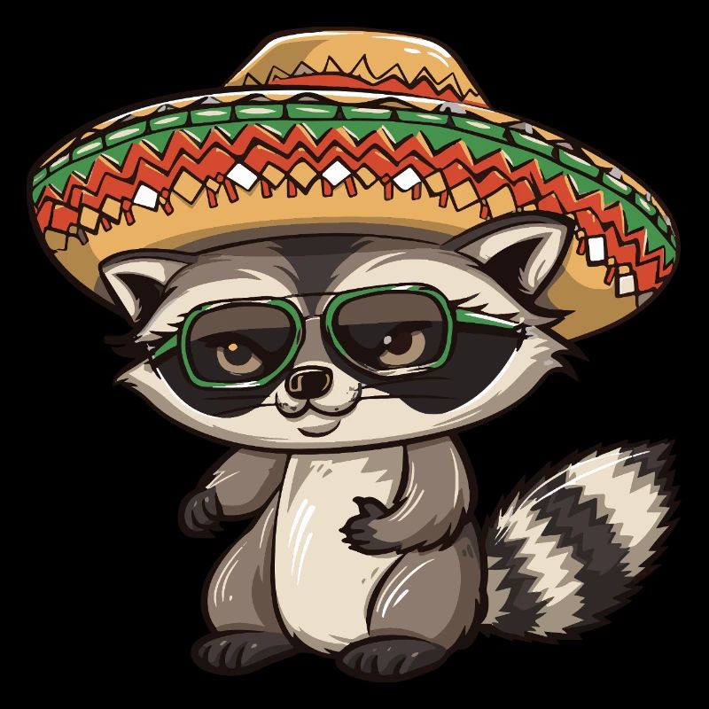 Raccoon Funny Sombrero