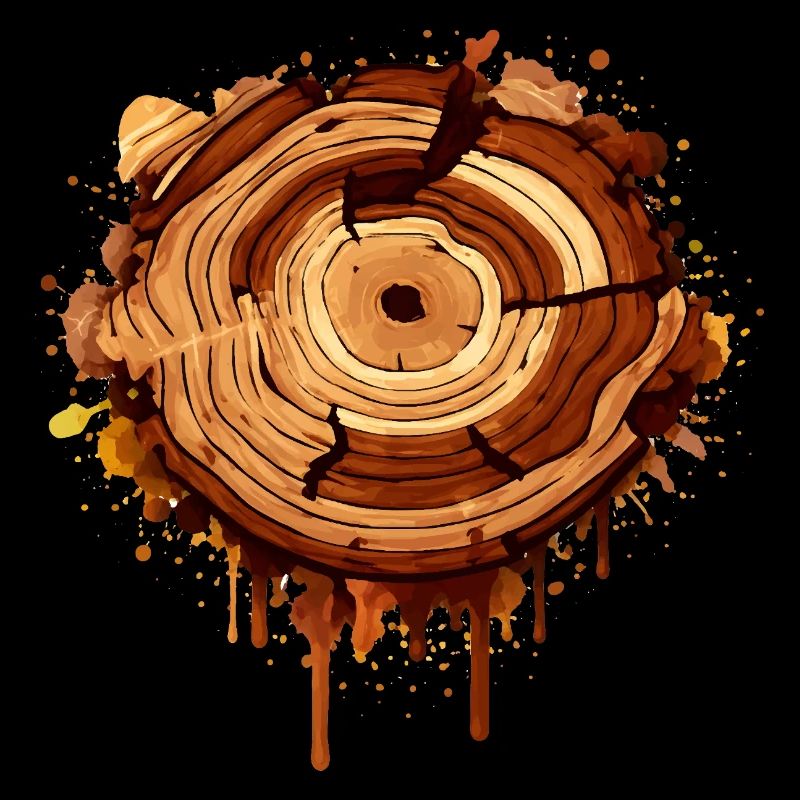 Baumscheibe im Graffiti Stil mit Farbklecksen 