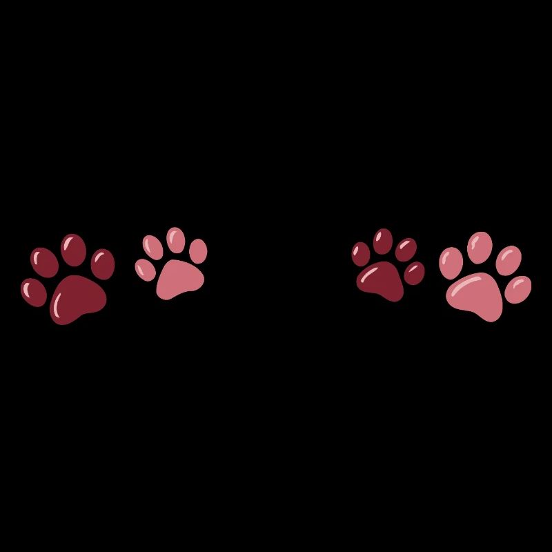 Two-tone red paw prints