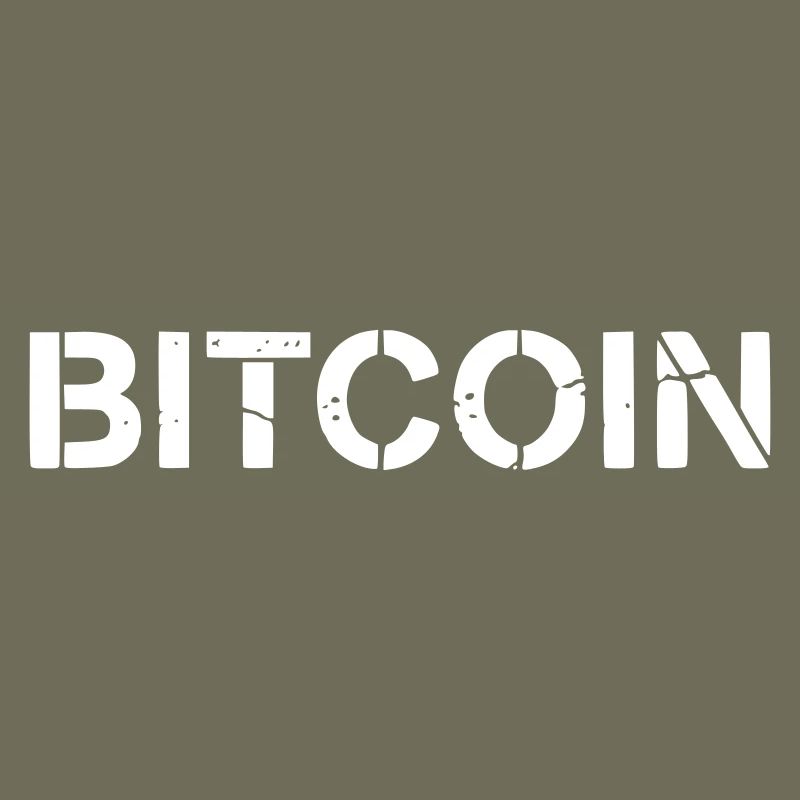Bitcoin Text Lettering Grunge Vector