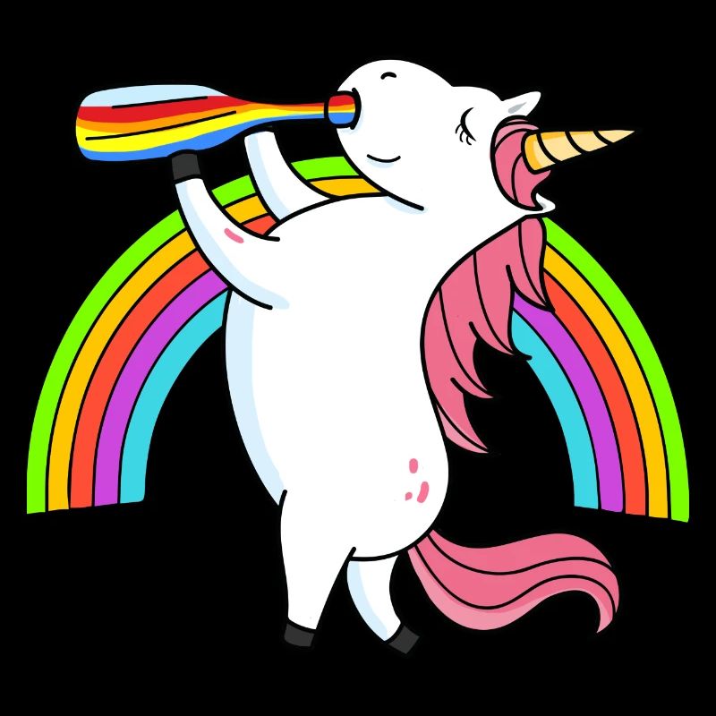 Besoffenes Einhorn Regenbogen