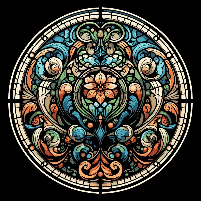 Vitrail à motif floral