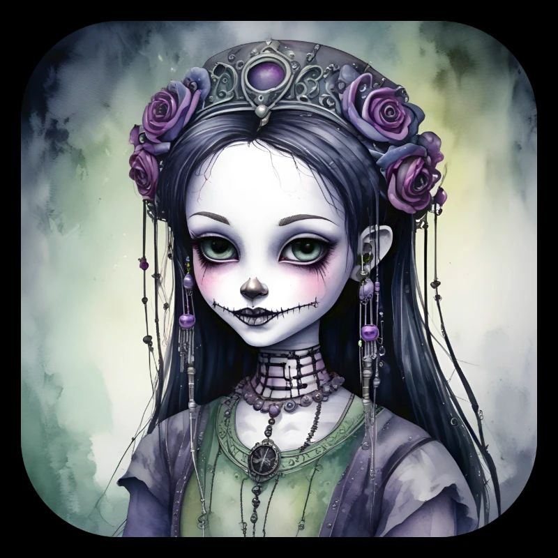 Cooles Gothic Punk Girl mit Rosen