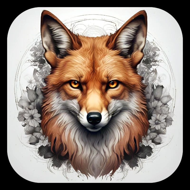 Renard avec des fleurs