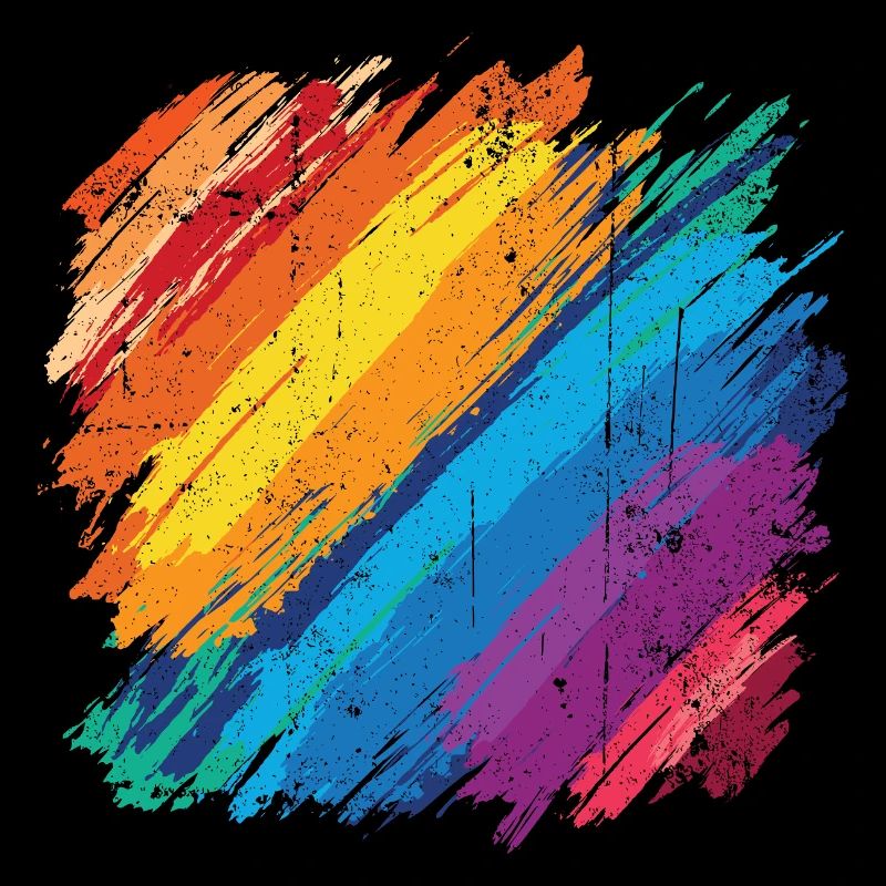 Vibrant Rainbow Brush Stroke Artwork