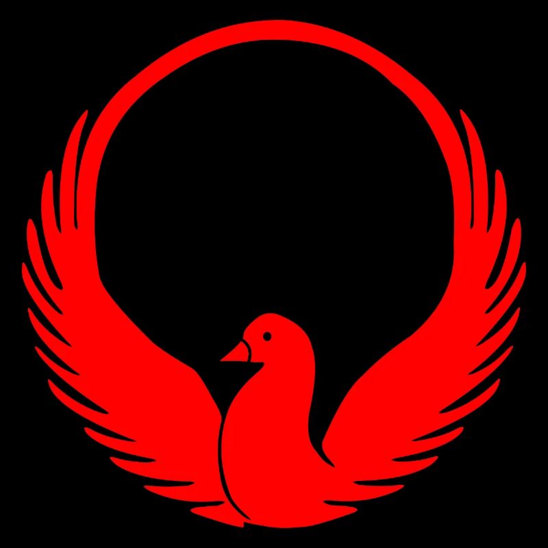 Wado-Ryu Dove Emblem with Black Kanji