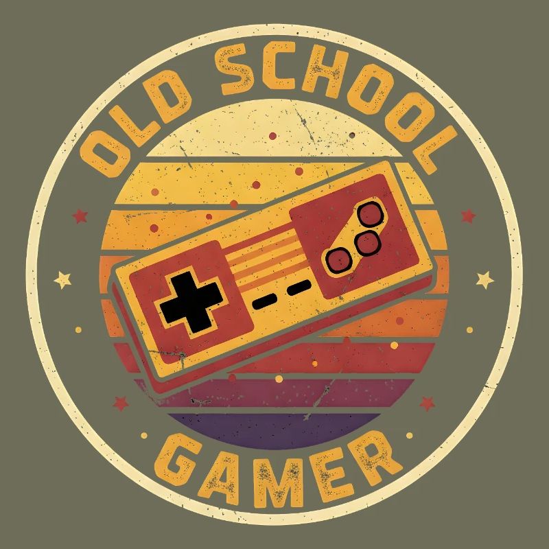 Old School Gamer Sunset Controller Retro Zocker