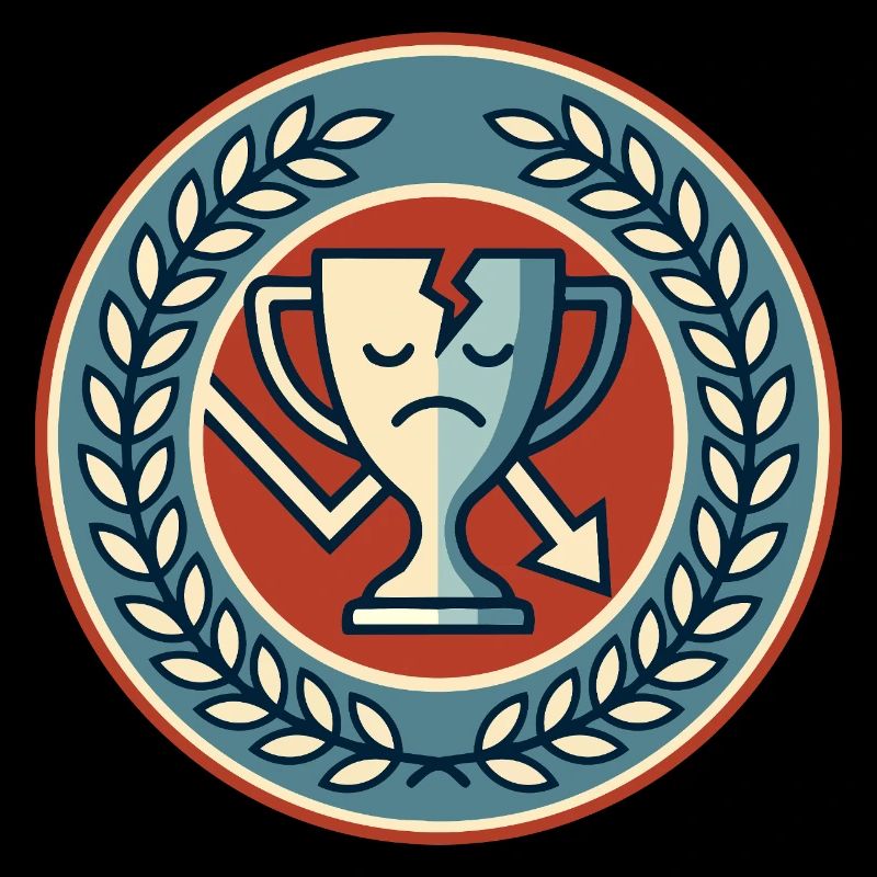 Motif du symbole du perdant de la coupe triste