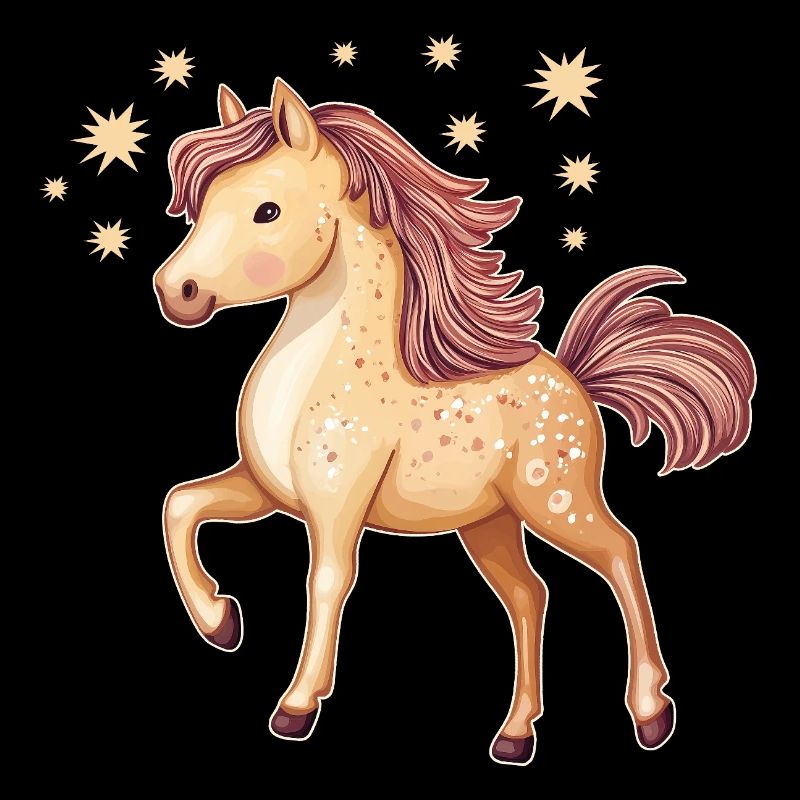 Cheval mignon avec des étoiles