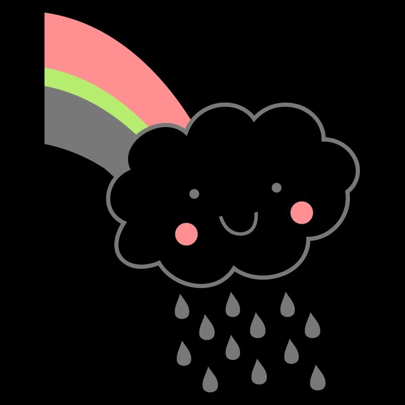 Wolke Regen Regenbogen farbig Geschenk Comic