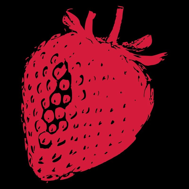 Strawberry Silhouette Print Motif